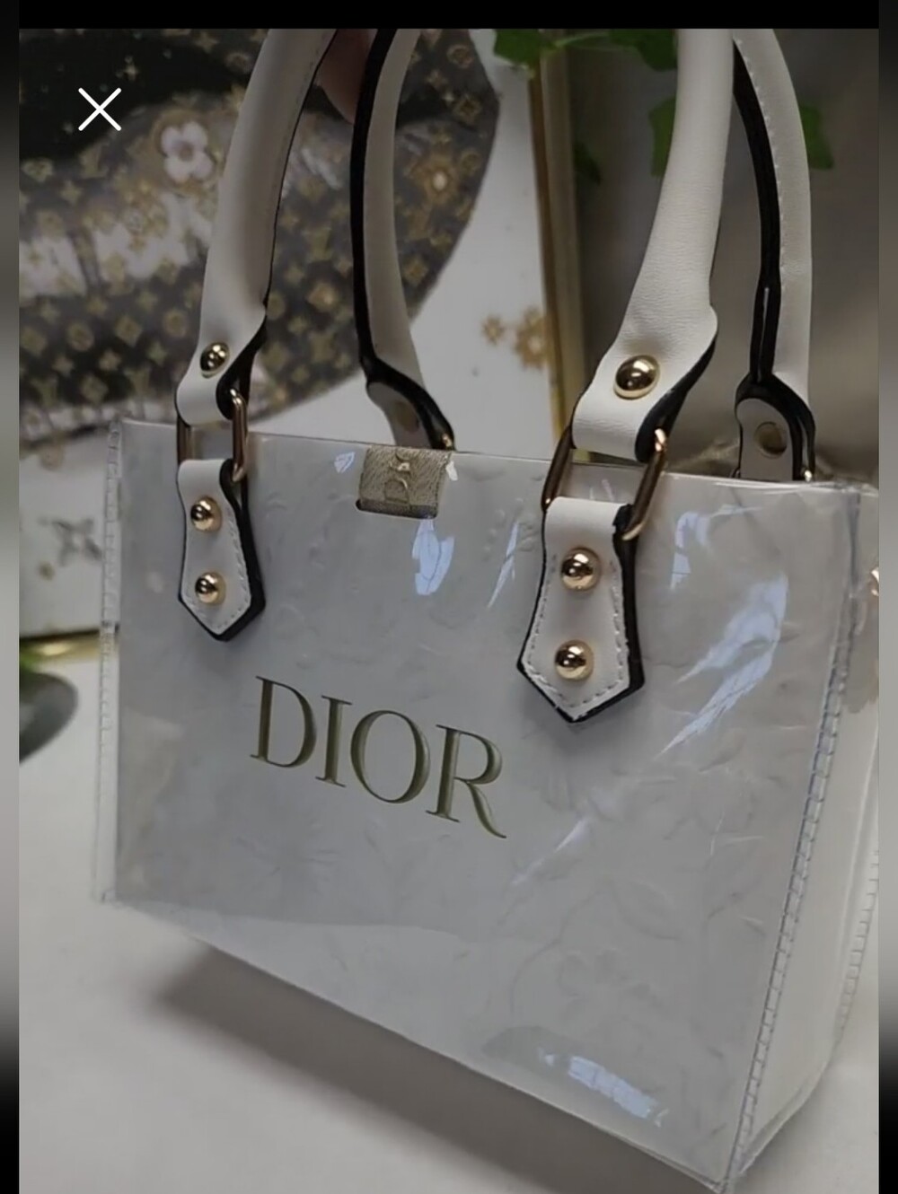 Authentic Dior PVC Shopping Retail Tote W/ Authentic Dior Charm Limited Edition - Picture 12 of 15